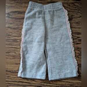 Vintage Healthtex Gray Sweatpants with Pink And Lace Trim